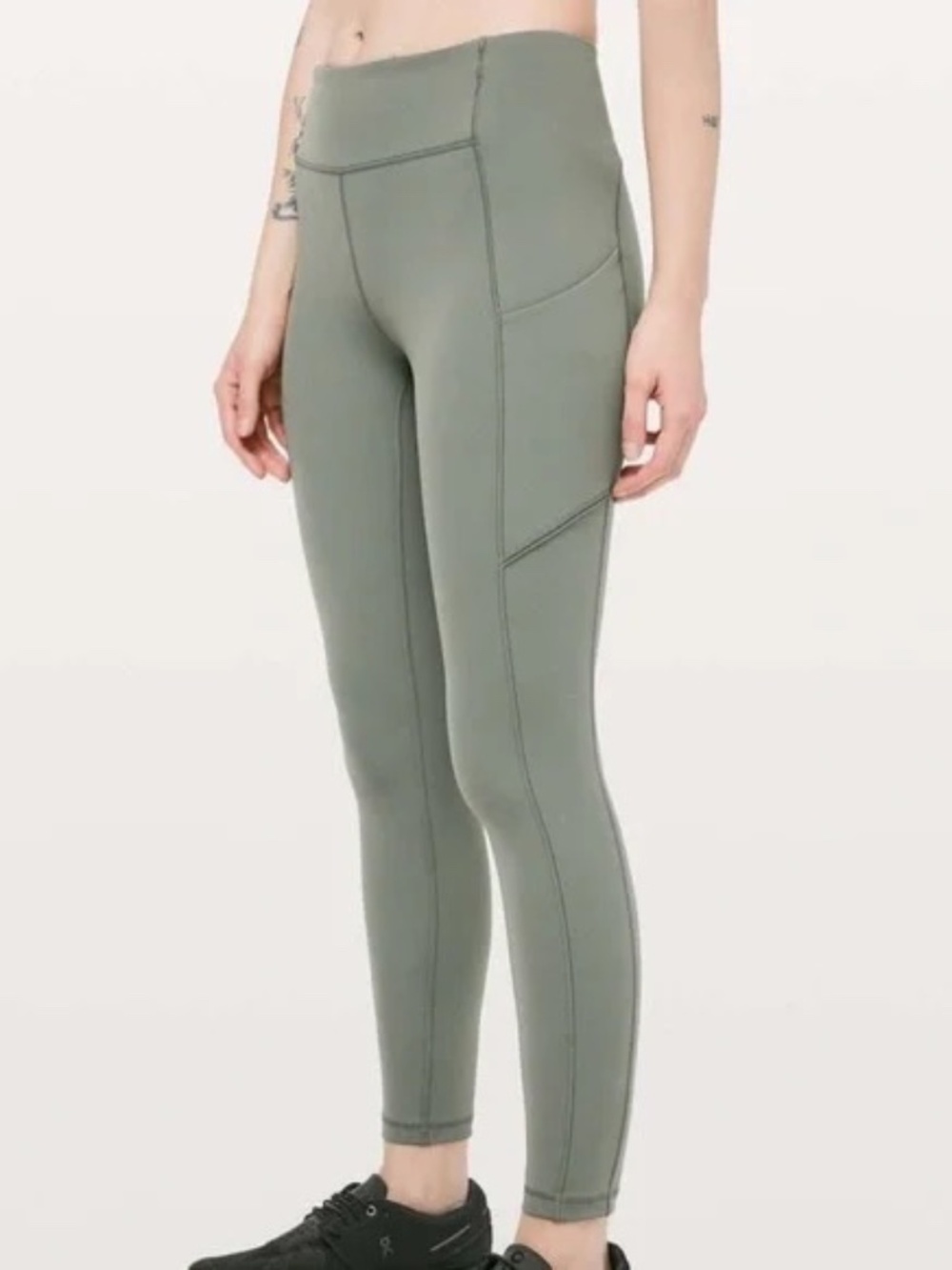 Lululemon Fast and Free High-Rise Tight 23” – Grey Eucalyptus Leggings Sz. 2